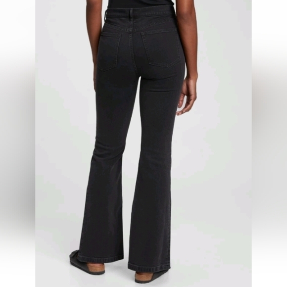 GAP flare high rise black denim jeans sz 26 - Picture 1 of 8